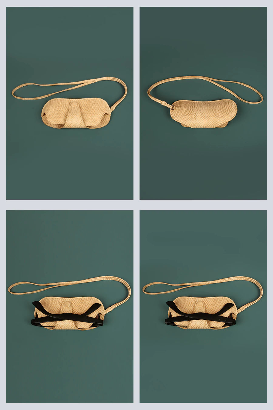 Vegan sunglass cover/case with sling porcelain Detail