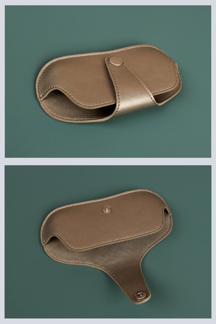 Jace Sunglas Case Vegan Leather Shinny Silver Lifestyle