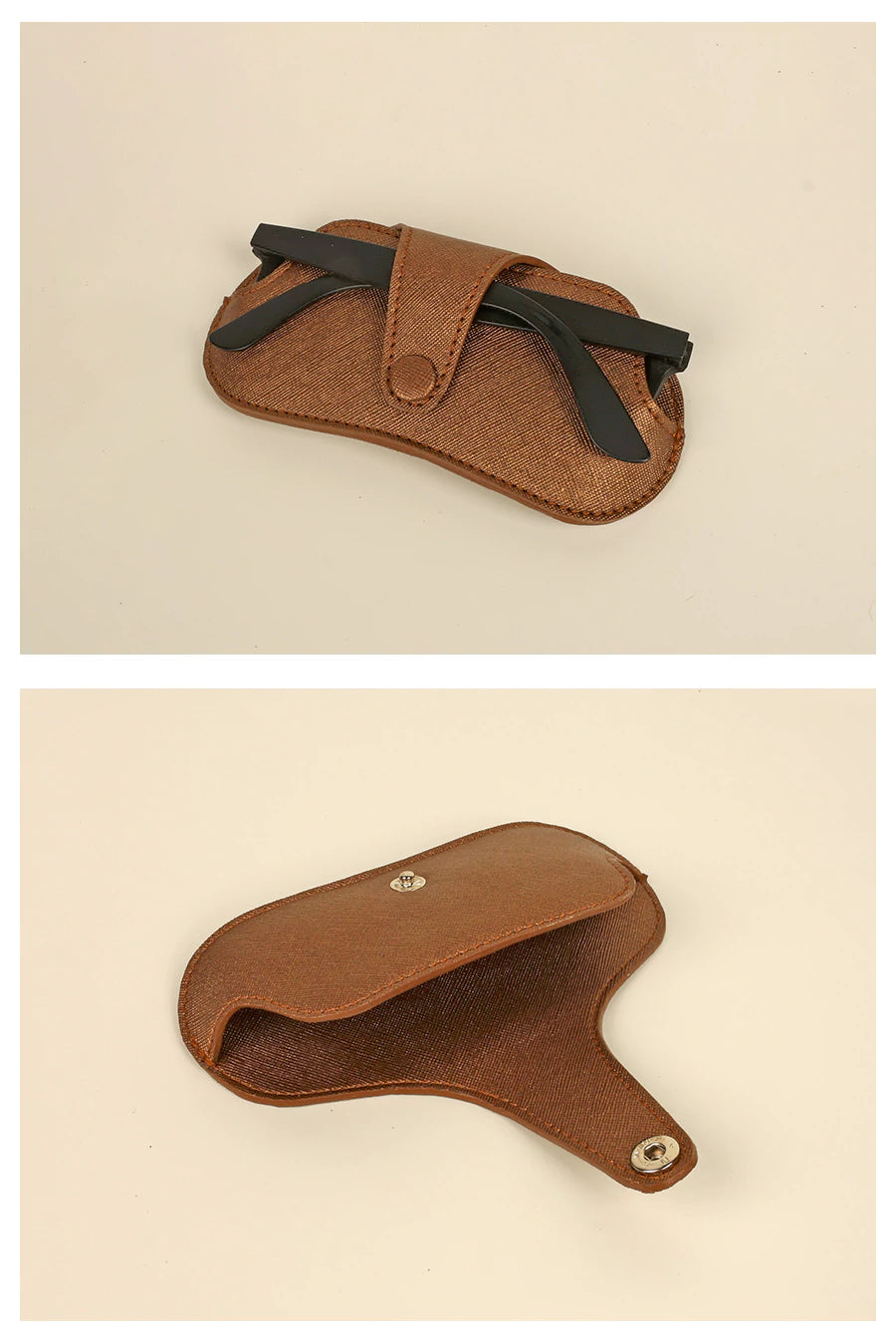 Jace Sunglass Cover Vegan Leather Mettalic Dark Gold Details