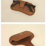 Jace Sunglass Cover Vegan Leather Mettalic Dark Gold Details