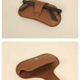 Jace Sunglass Cover Vegan Leather Mettalic Dark Gold Details
