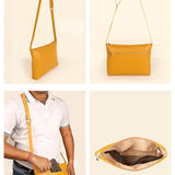 Arthur Men Vegan Leather Sling Bag Turmeric Details
