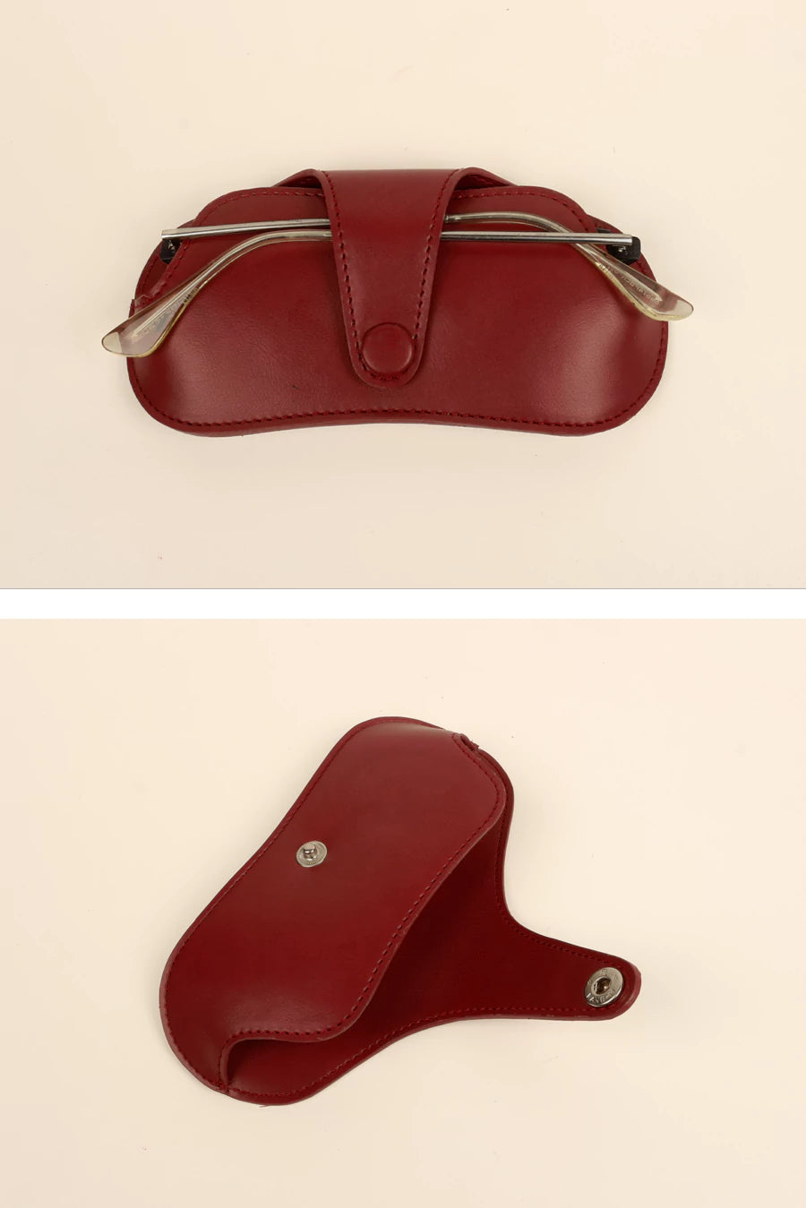 Jace Sunglass Cover Vegan Leather Pomegranate Details