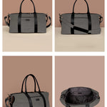 Soft Jute Joey Men Travel Duffle Bag Pewter Details