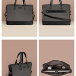 Soft Jute Ross Men 15" Laptop Bag Pewter Details