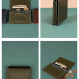 Beth Vegan Leather Mini Wallet Army Details