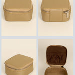 Vegan Square jewellery case Wood Brass detail