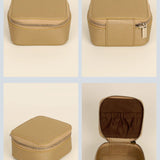 Vegan Square jewellery case Wood Brass detail
