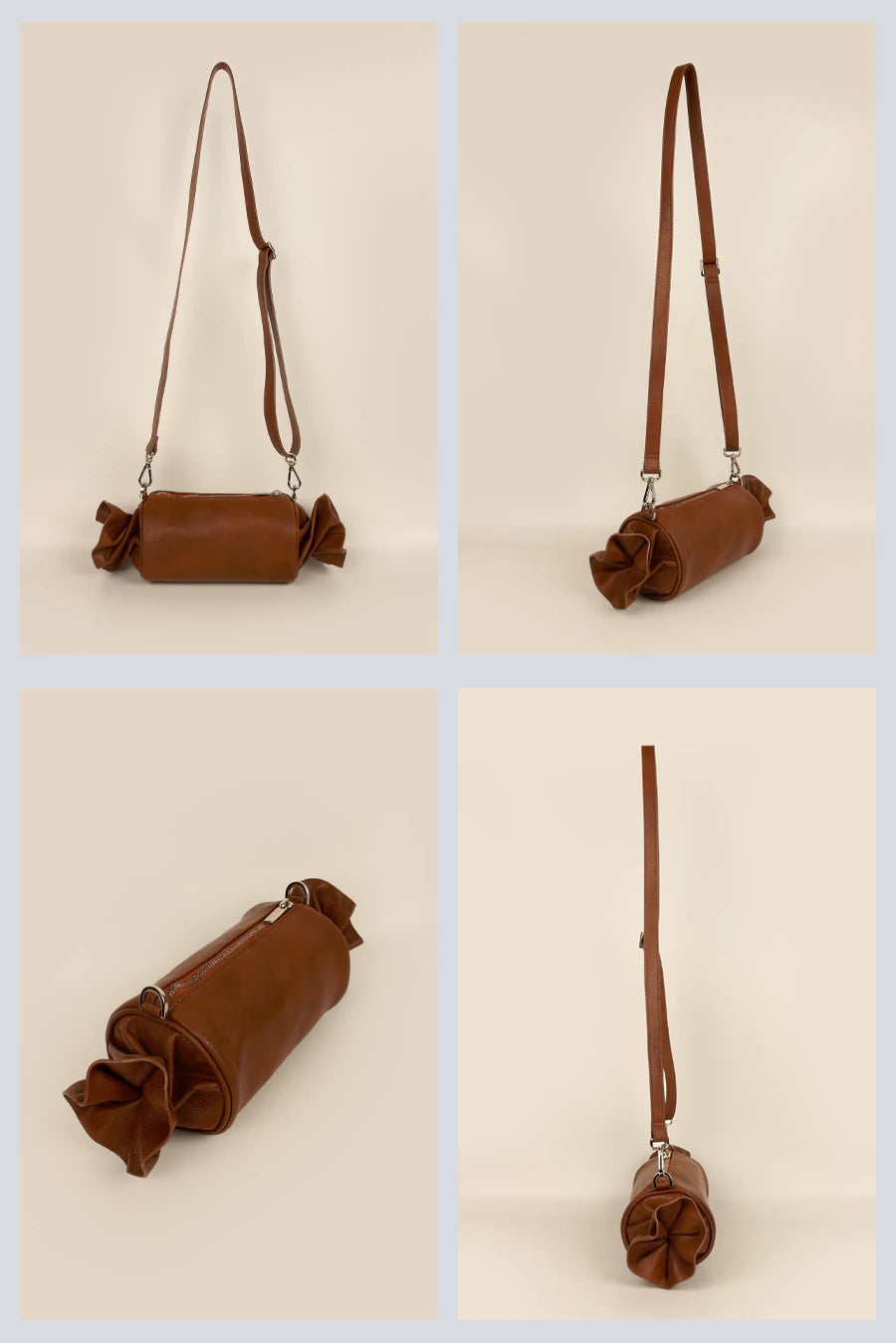 Vegan Leather Women Candy Sling Bag  Oxide Red Details