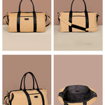 Soft Jute Joey Men Travel Duffle Bag Biscuit Details