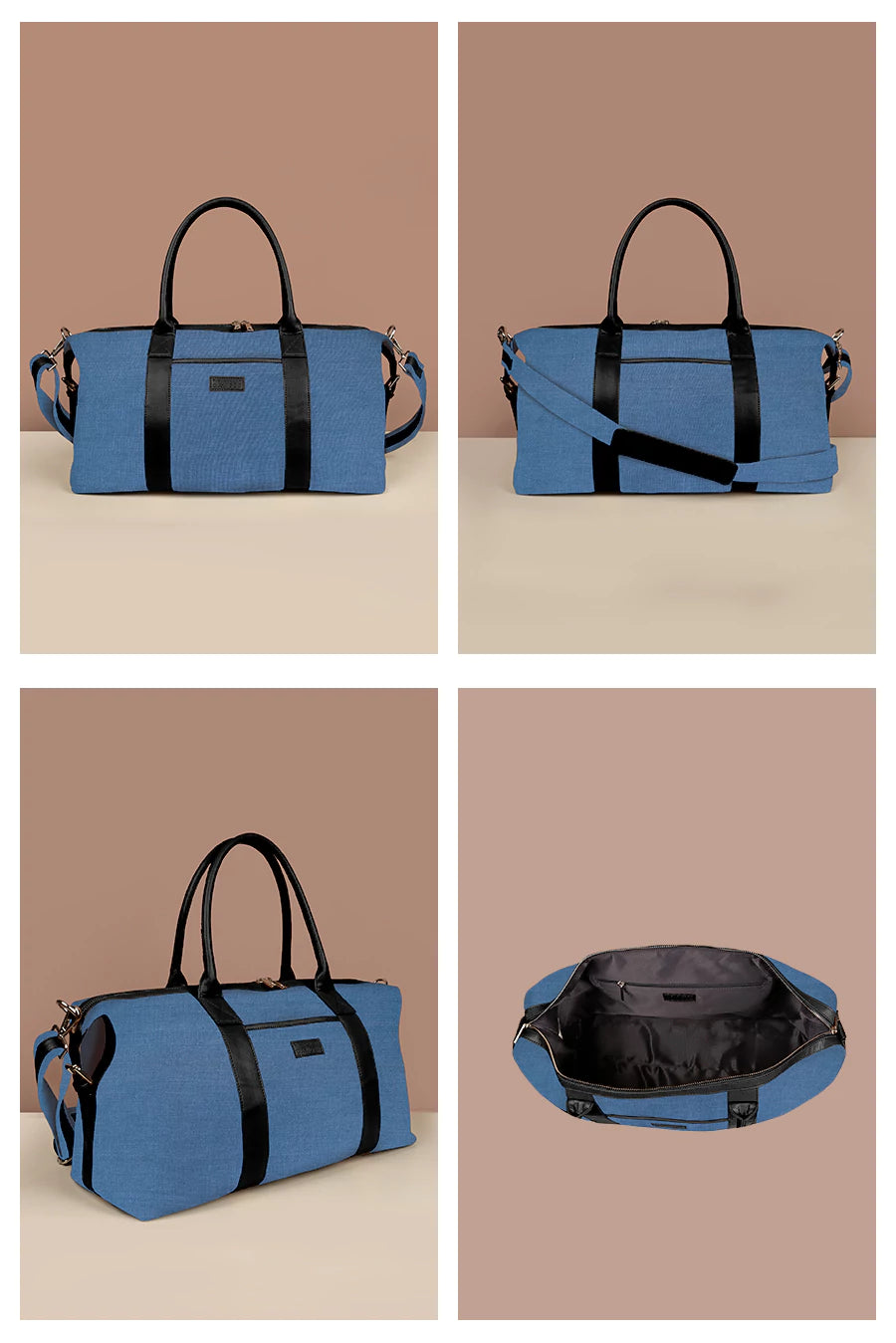 Soft Jute Joey Men Travel Duffle Bag Marine Details