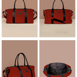 Soft Jute Joey Men Travel Duffle Bag Raspberry Details