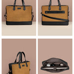 Soft Jute Ross Men 15" Laptop Bag Mustard Details