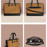 Soft Jute Ross Men 15" Laptop Bag Mustard Details