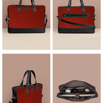Soft Jute Ross Men 15" Laptop Bag Rasberry Details