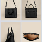 Charlotte Women Tote Bag Vegan Leather Vanta Black Details