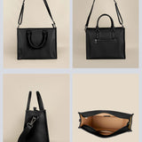 Charlotte Women Tote Bag Vegan Leather Vanta Black Details