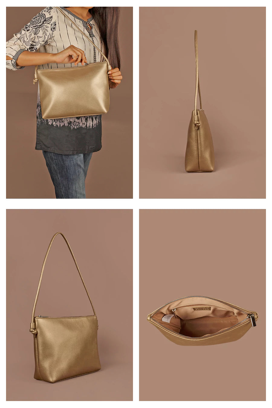 Slindon Vegan Women Sling Bag Gilt Detail
