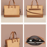 Soft Jute Ross Men Office Laptop Bag Biscuit Detail