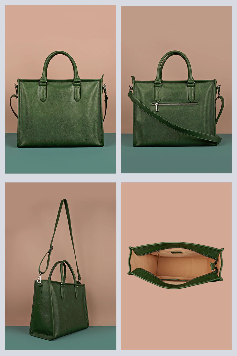 Charlotte Vegan Women Box Tote Bag Peacock Detail