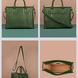 Charlotte Vegan Women Box Tote Bag Peacock Detail