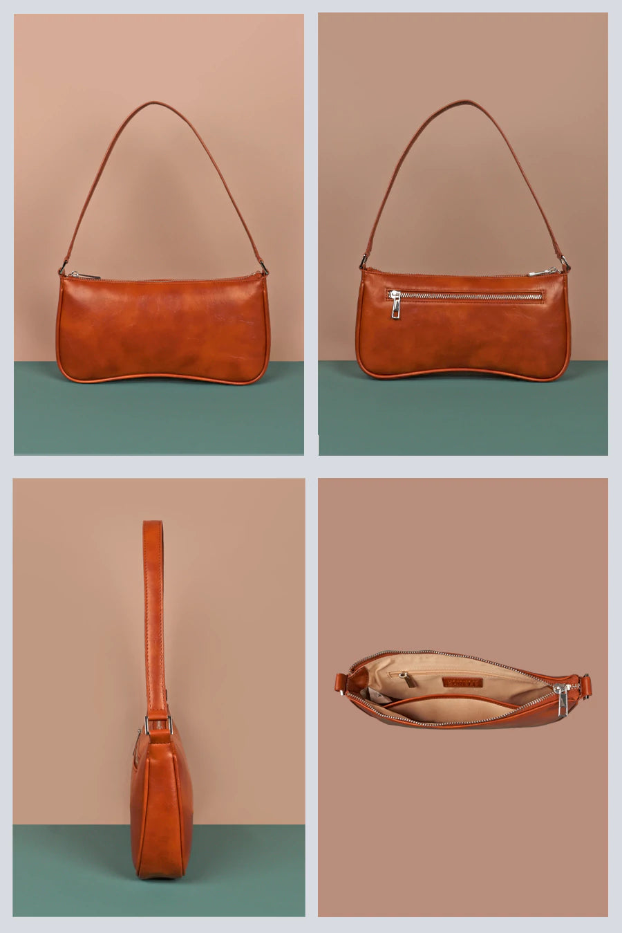 Emily Vegan Leather Women Shoulder Bag Fire Details