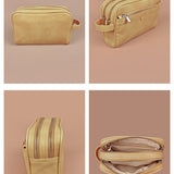 Men Vegan Travel toiletry bag buttermilk detail