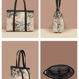 Jute Bag Flora Women Office Tote Bag Black Details