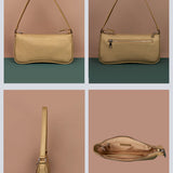 Emily Vegan Leather Women Shoudler Bag Wood Brass Detail