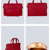 13 inch vegan Slim laptop bag rosewood detail