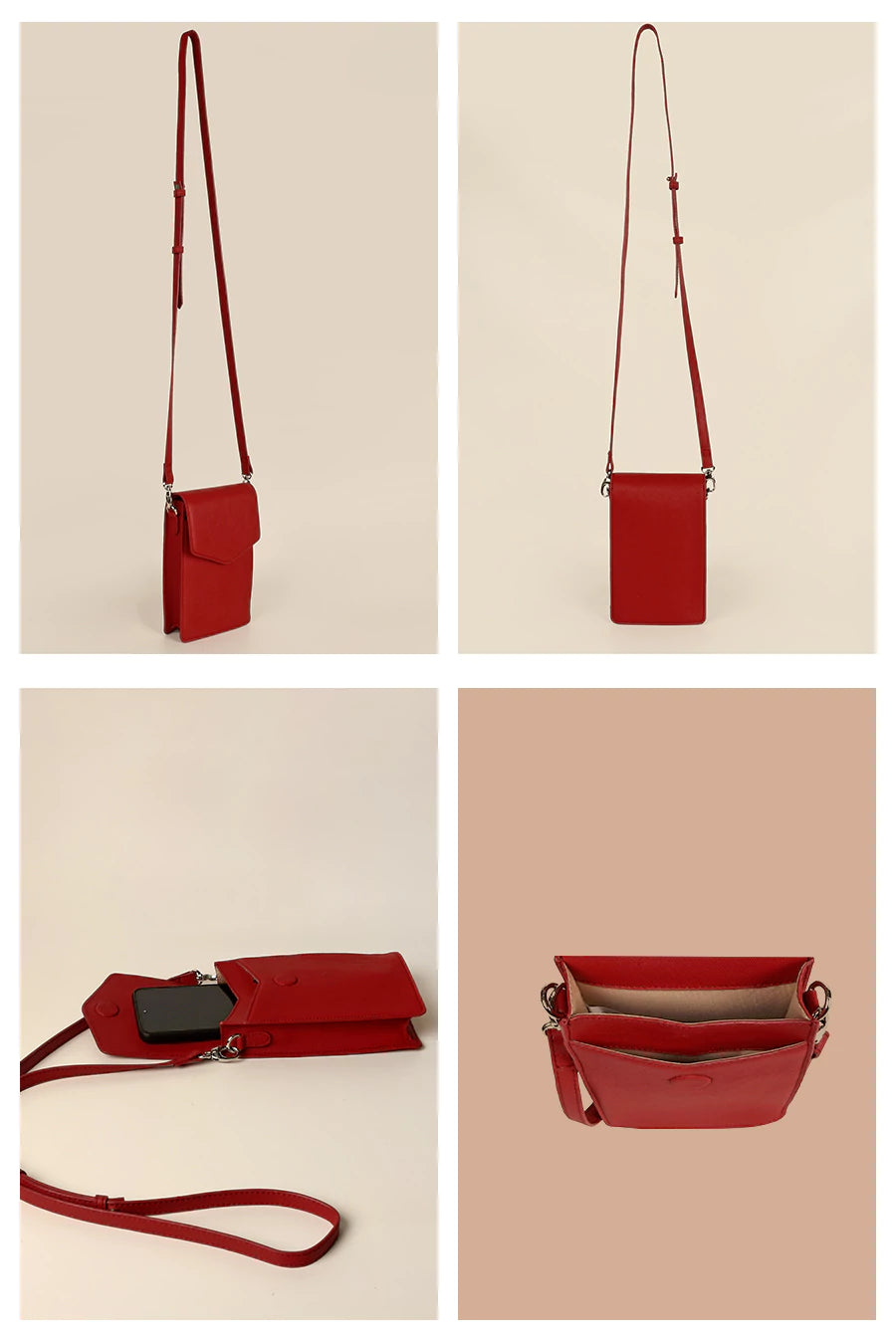 Walker Vegan Leather Mobile Sling Ruby Detail