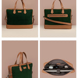 Soft Jute Ross Men Office Laptop Bag Olive Detail