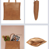 Lightweight Vegan Women Tote Bag Caramel Detail