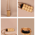 Soft jute Mobile sling Bag Ecru detail