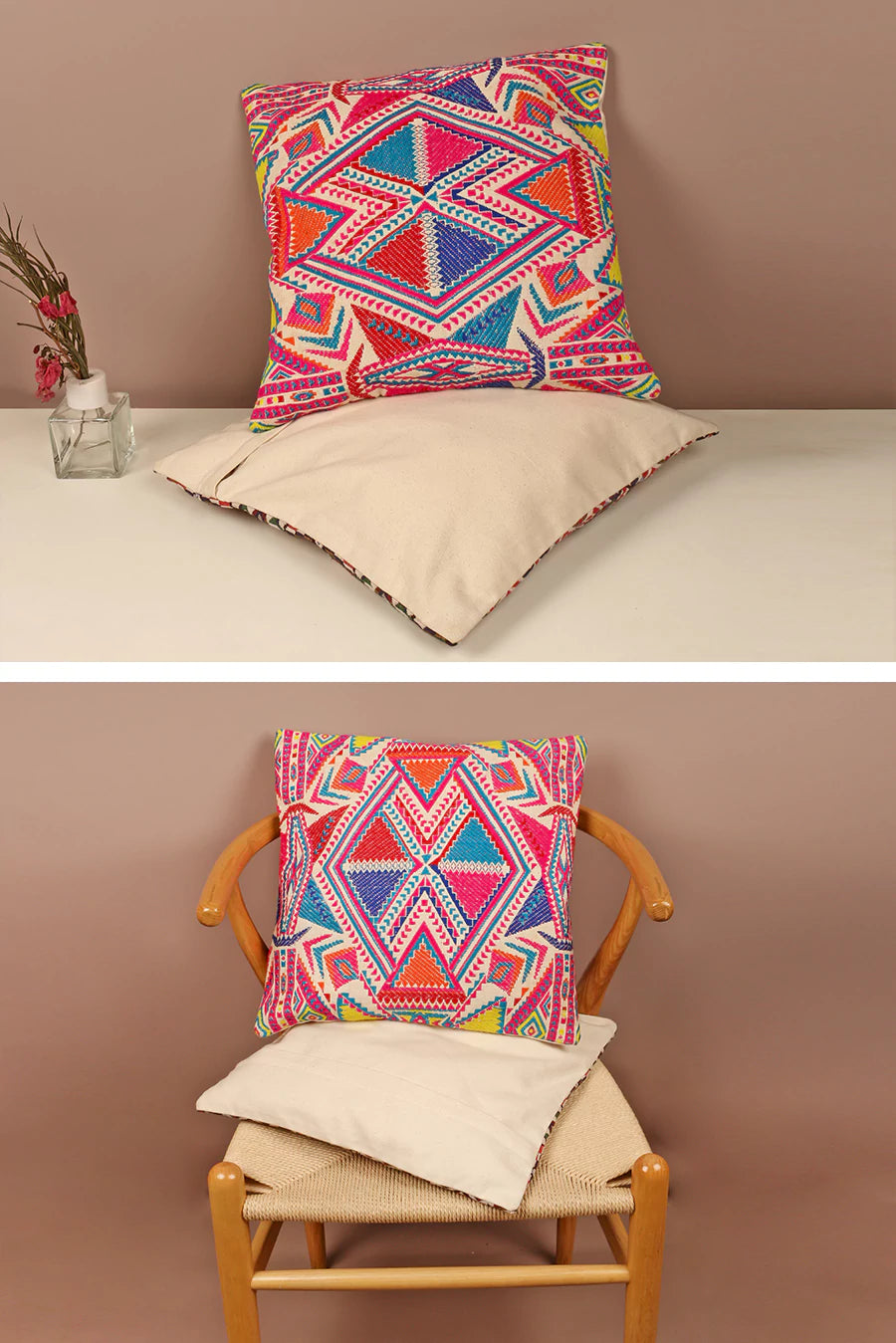 Printed Cushion Cover Magenta L3