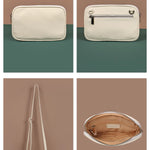 Classic Vegan Leather Women Crossbody Milky Detail