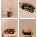 Soft jute Mobile sling Bag jade detail