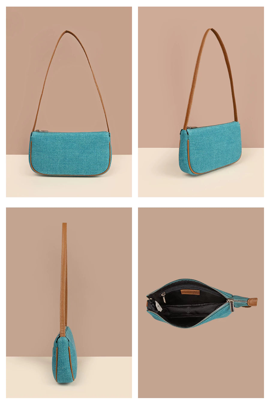 Soft Jute Daily Vegan Women Handbag Cerulean Detail