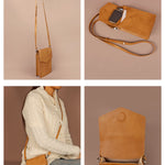Vegan Walker Mobile Sling Bag Russet detail