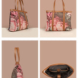 Women Office Soft Jute Tote Bag Rosey Details