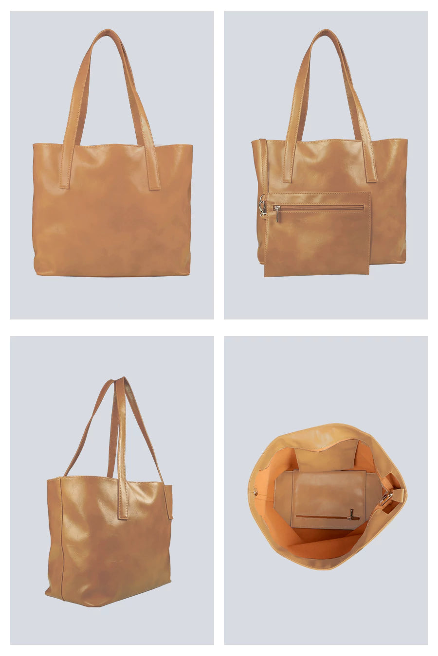 Everyday vegan women tote bag chestnut detail