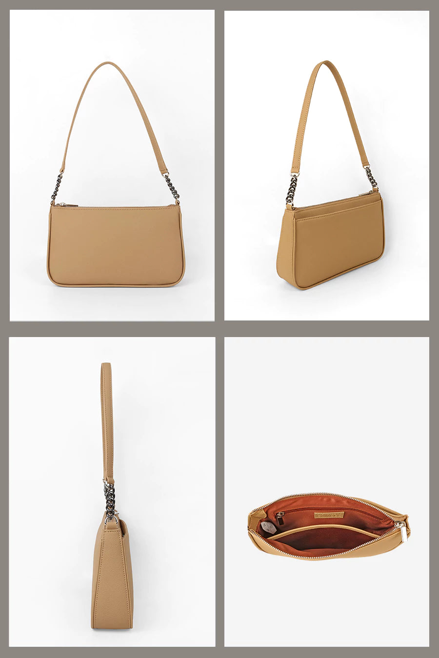 Tess Cruelty Free Women Party Wear Shoulder Bag Beige Details
