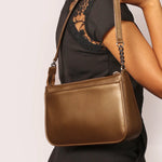 Tess Cruelty Free Women Party Wear Shoulder Bag Sepia Model 1