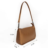 Tess Cruelty Free Women Party Wear Shoulder Bag Sepia Measurement