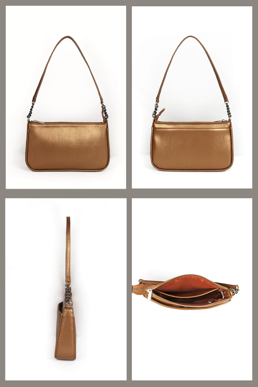 Tess Cruelty Free Women Party Wear Shoulder Bag Sepia Details