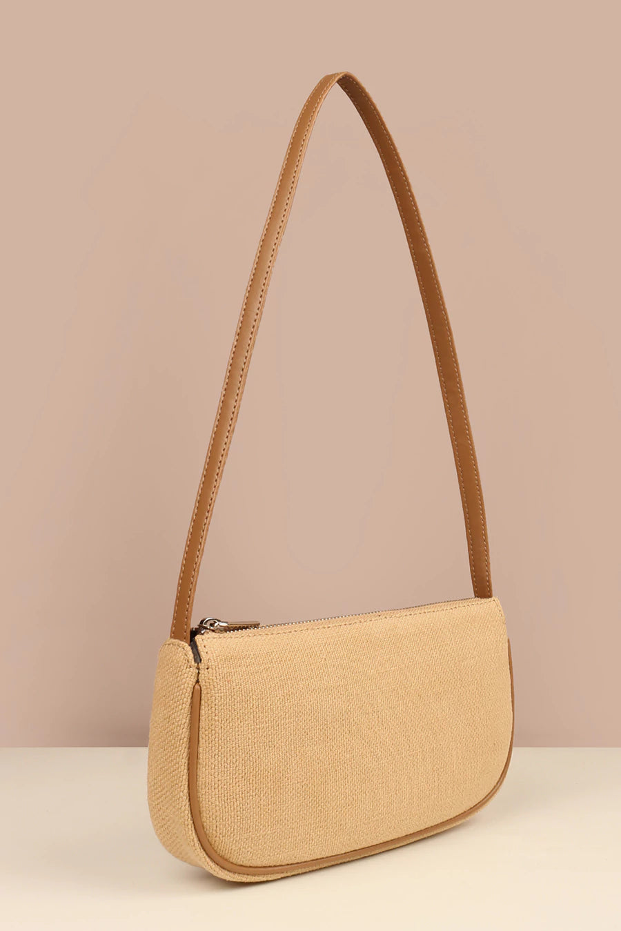 Soft Jute Daily Vegan Women Handbag Biscuit Front
