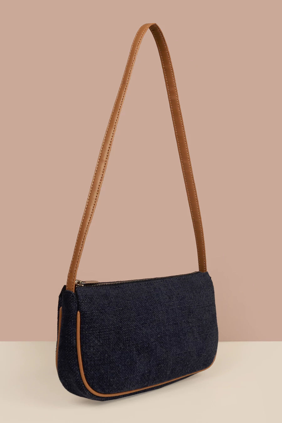 Soft Jute Daily Vegan Women Handbag Navy Front