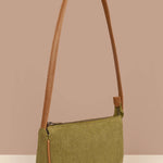 Soft Jute Daily Vegan Women Handbag Moss Front