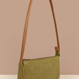 Soft Jute Daily Vegan Women Handbag Moss Front