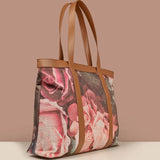Women Office Soft Jute Tote Bag Rosey Tilt